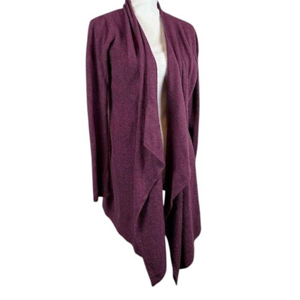 Barefoot Dreams Calypso Waterfall Open‎ Front Cardigan Burgundy Wine Size S/M
